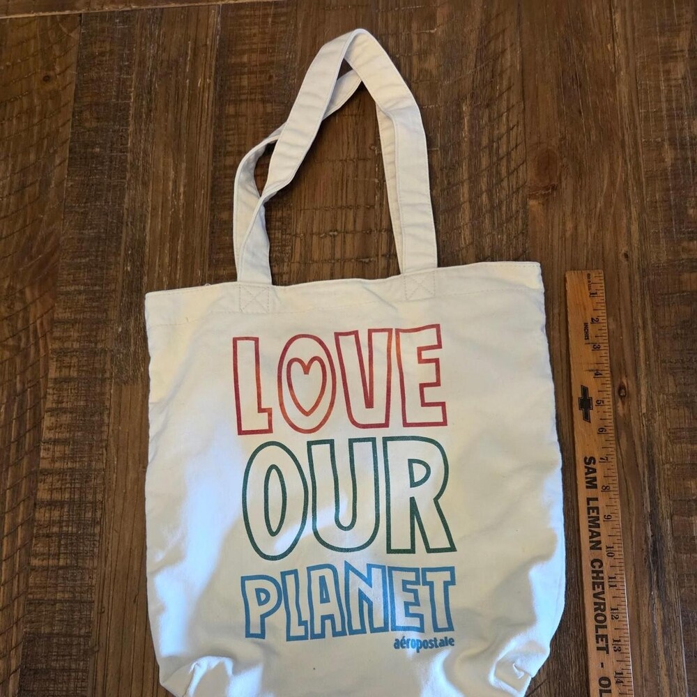 Aeropostale White Canvas Tote Bag 0115